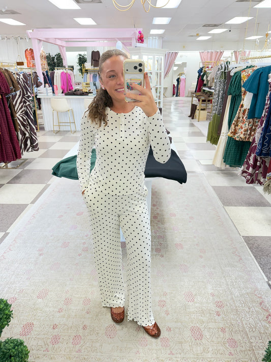 Dreams Polka Dot PJ Set (Cream)