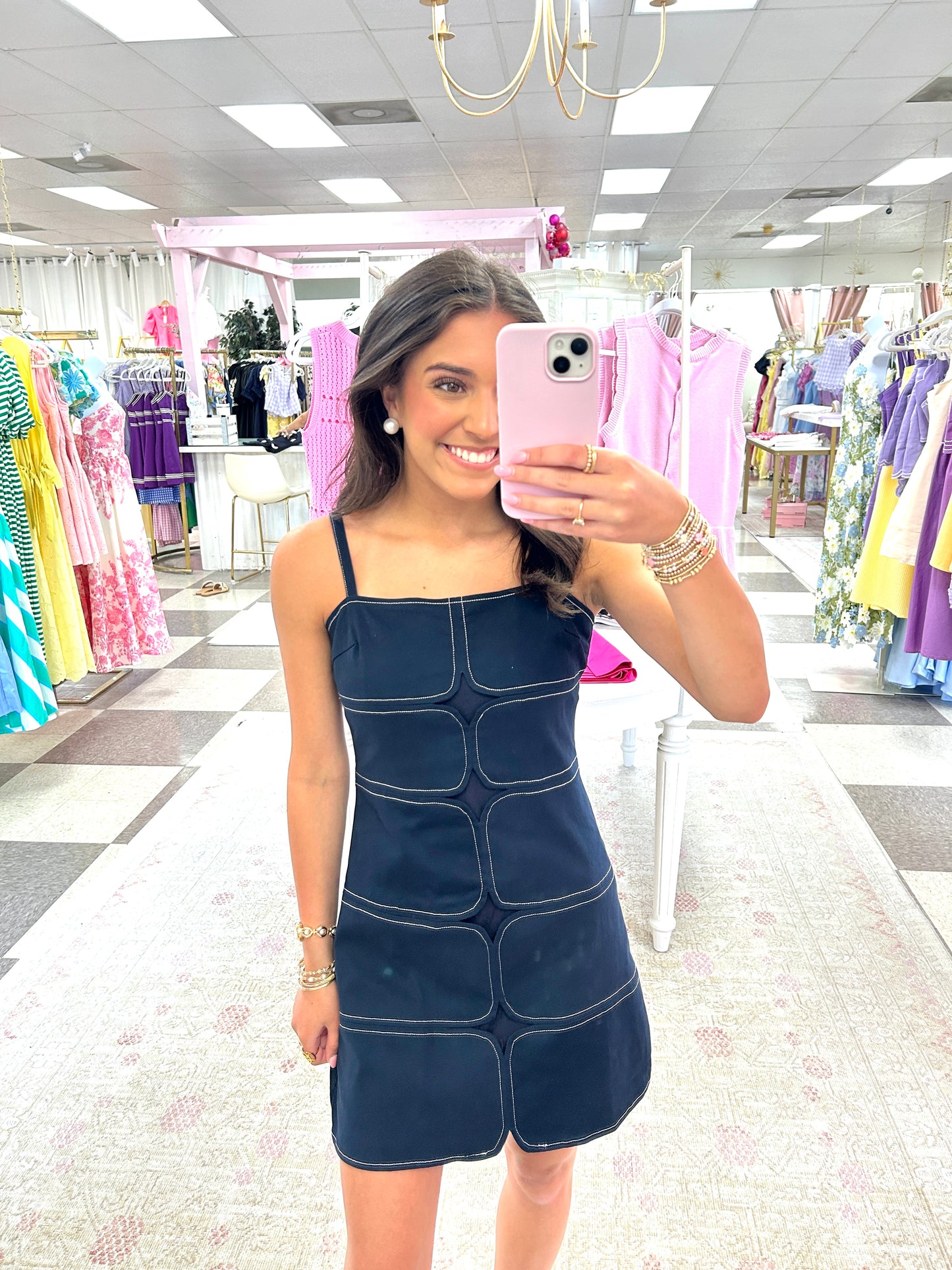 Elle Mini Dress (Navy)