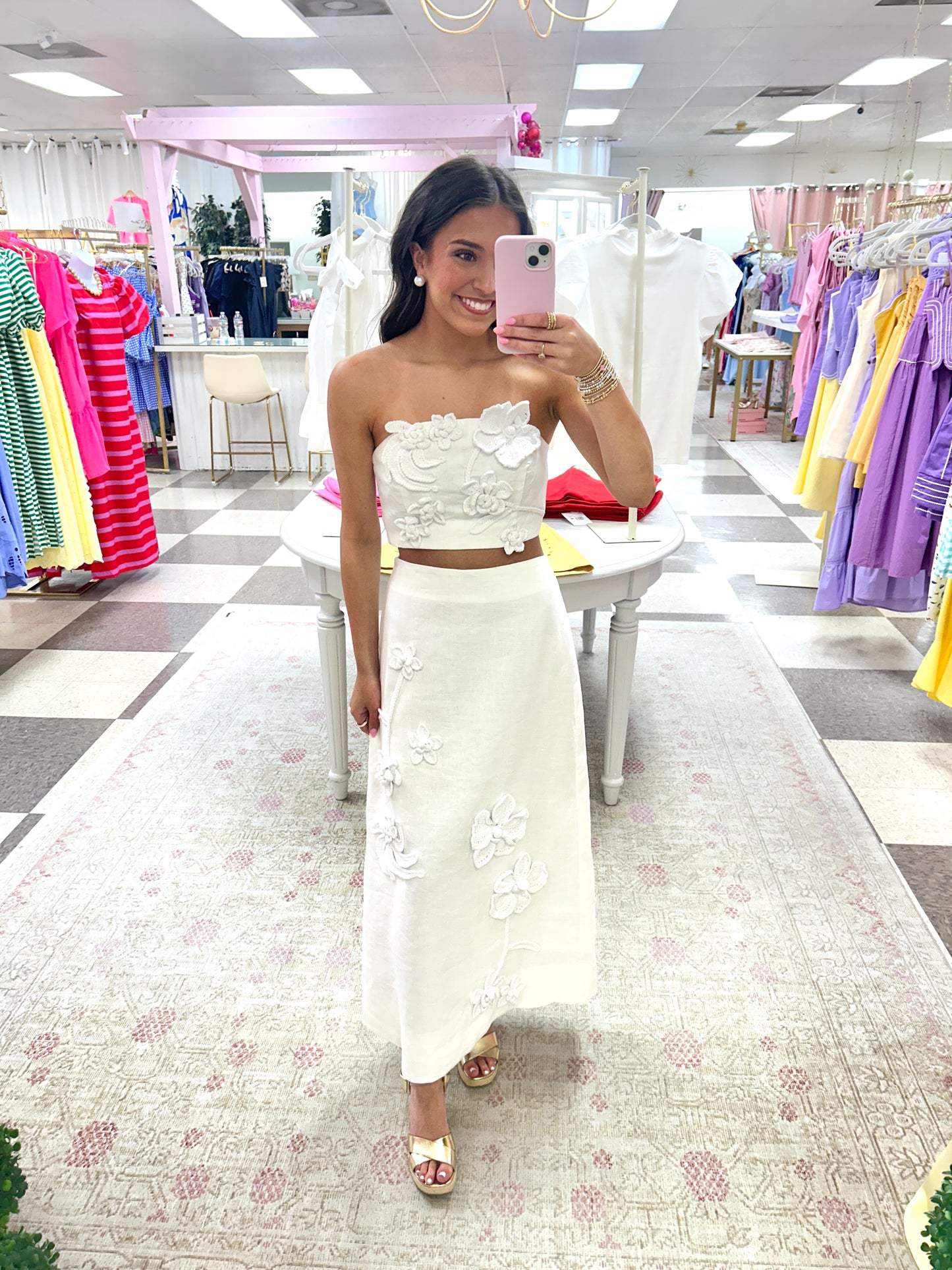 Linen Crochet Midi Set