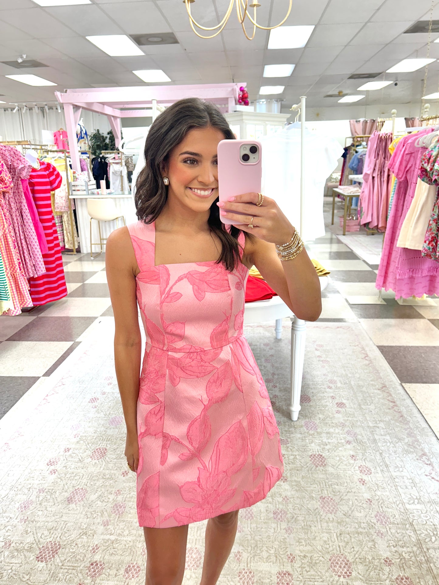 Charlotte Pink Floral Mini Dress