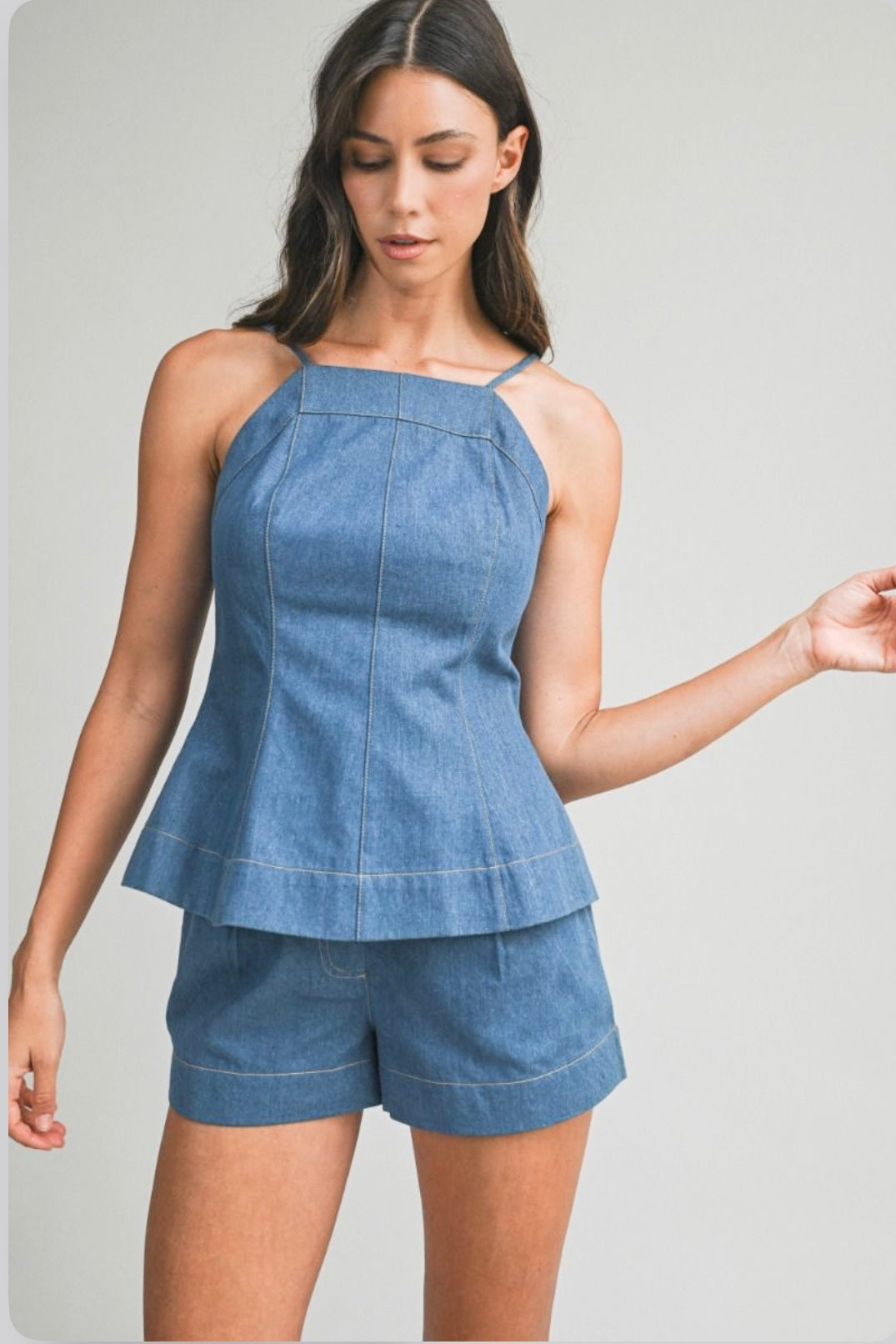 Madeline High Neck Denim Set