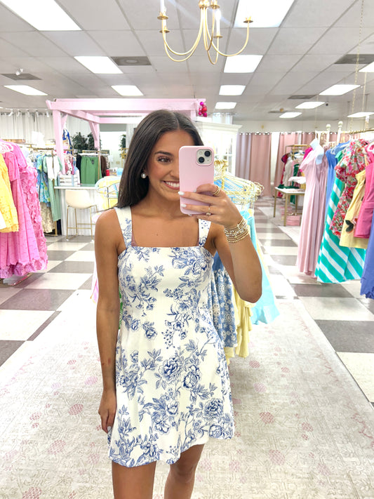 Sylvie Blue Floral Dress