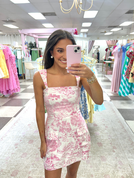 Sylvie Pink and White Dress