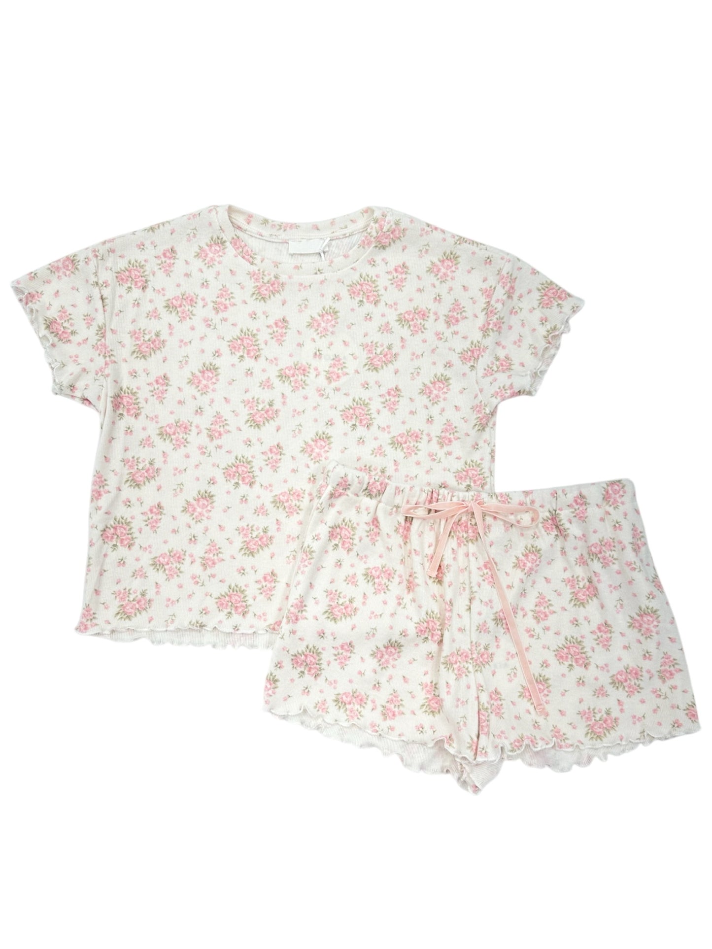 Pink Floral Pajama Set