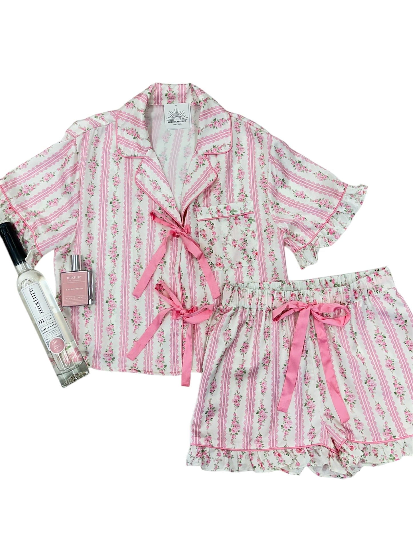 Floral Bow Pajama Set