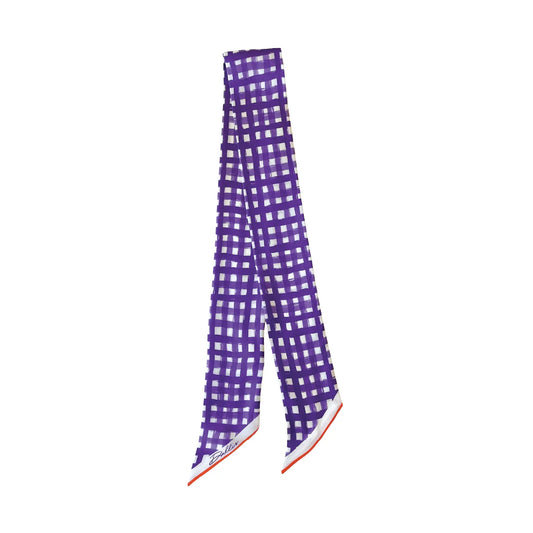 Tailgate Check Twilly in Purple & Orange