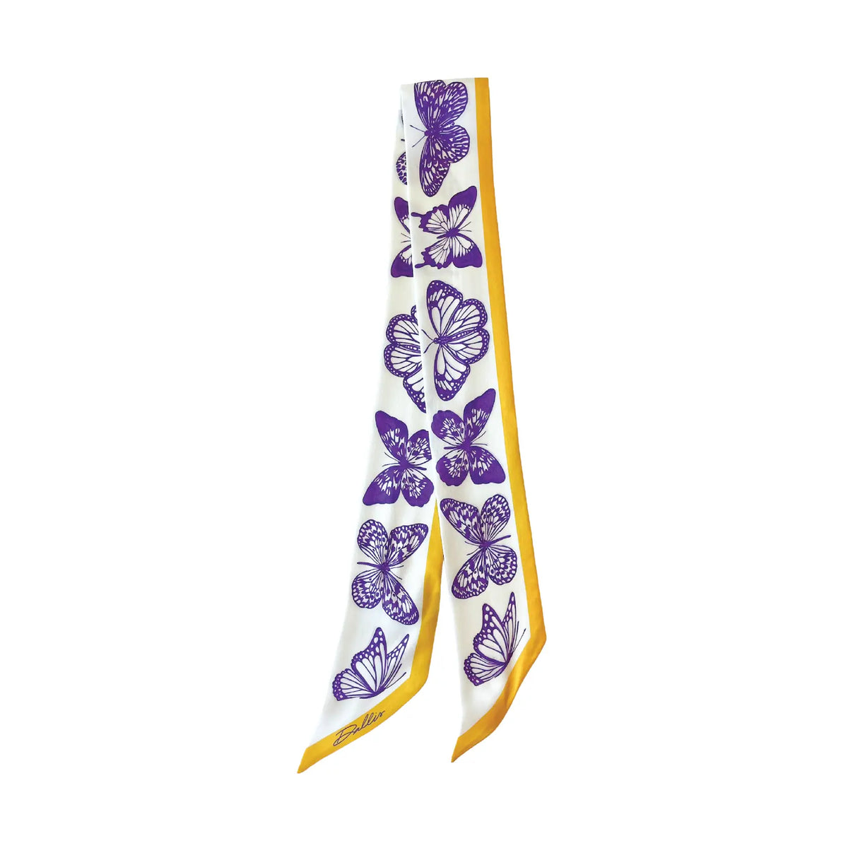 The Mariposa Twilly in Purple & Gold Scarf
