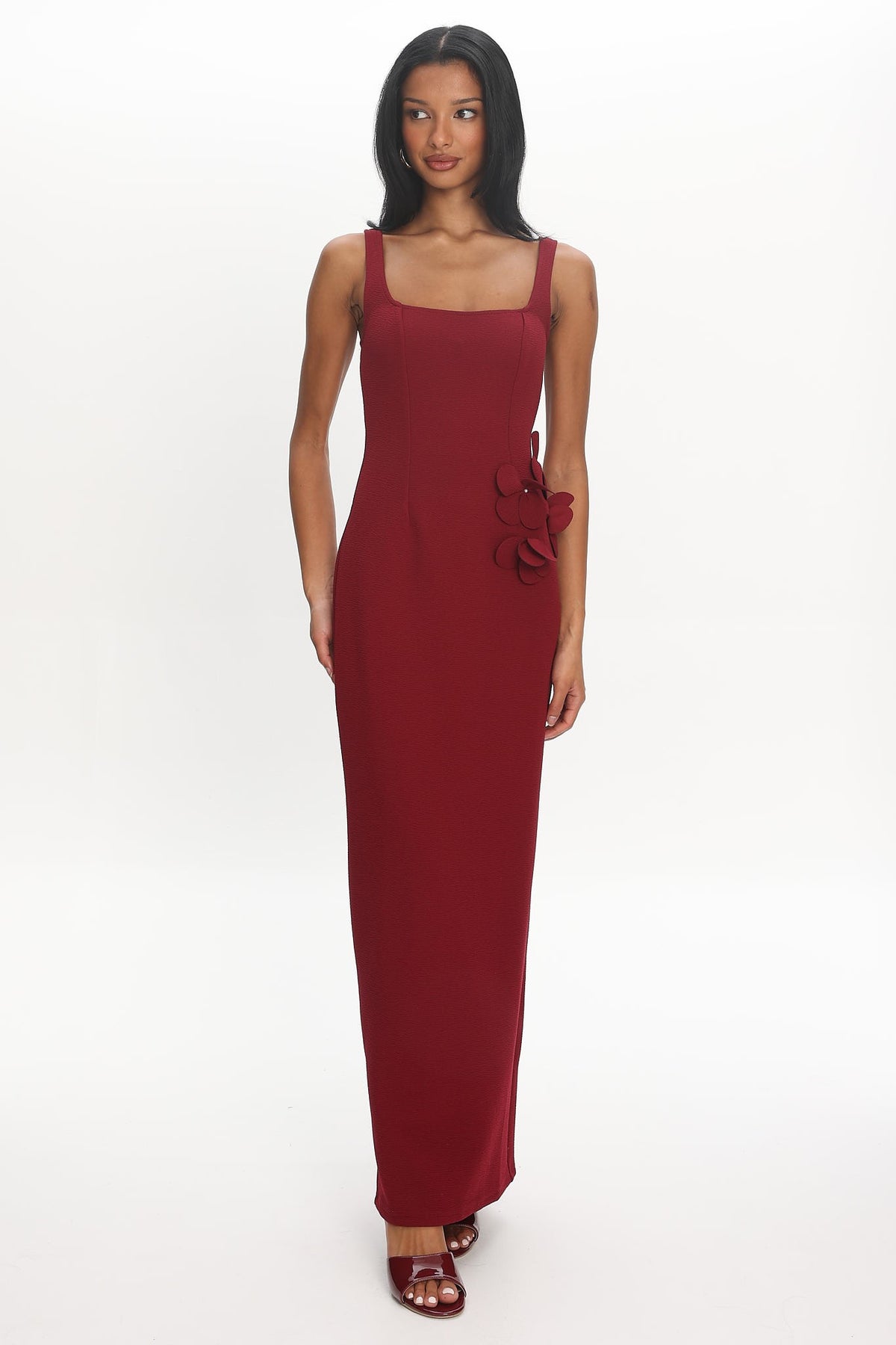 The Rosalie With 3D Floral Maxi Dress